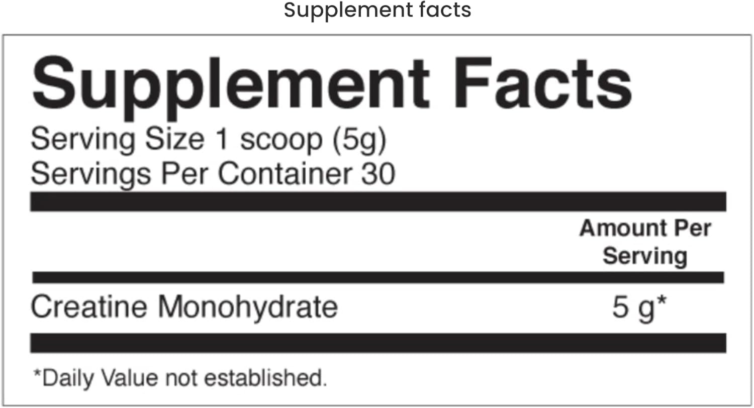 Unflavored Creatine Monohydrate Supplement - 30 Servings by JBN Just Be Natural