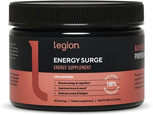 Unflavored Energy Supplement Powder with Caffeine, Taurine, and Vitamin B Complex - Natural Sweetener for Healthy Energy Drinks (120g)