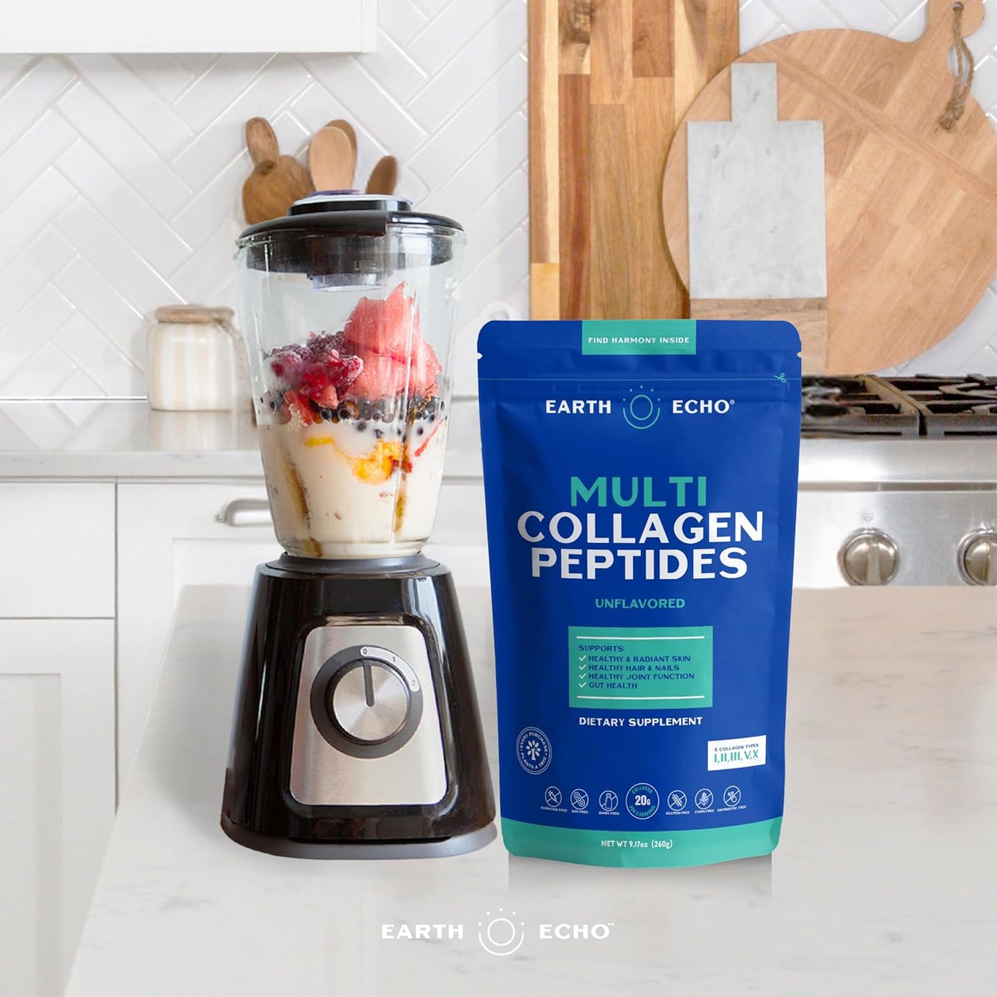 Unflavored Grass-Fed Multi Collagen Peptides Powder with Probiotics - Supports Immune & Gut Health, Radiant Skin - Dairy-Free