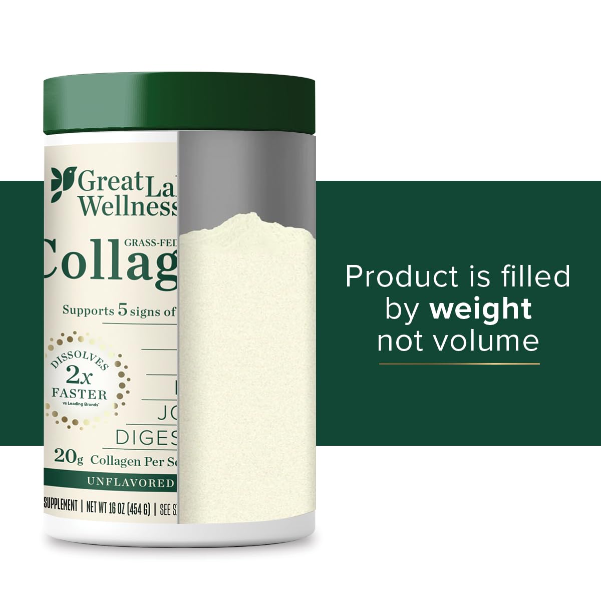 Unflavored Great Lakes Wellness Collagen Peptides Powder - 16 oz, 4 Pack - Hydrolyzed for Skin, Hair, Nails, Joints, Digestion - Non-GMO, Keto, Kosher - BoostGo Australia