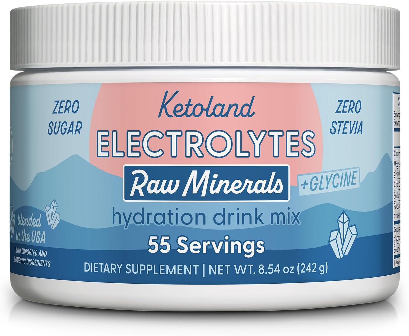 Unflavored Keto Electrolytes Powder with Raw Minerals and Glycine - No Sugar or Fillers