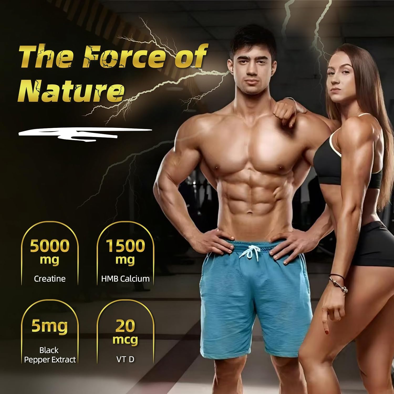 Unflavored NATURE TARGET Creatine Supplement for Women and Men - Pure and Powerful Performance Enhancer