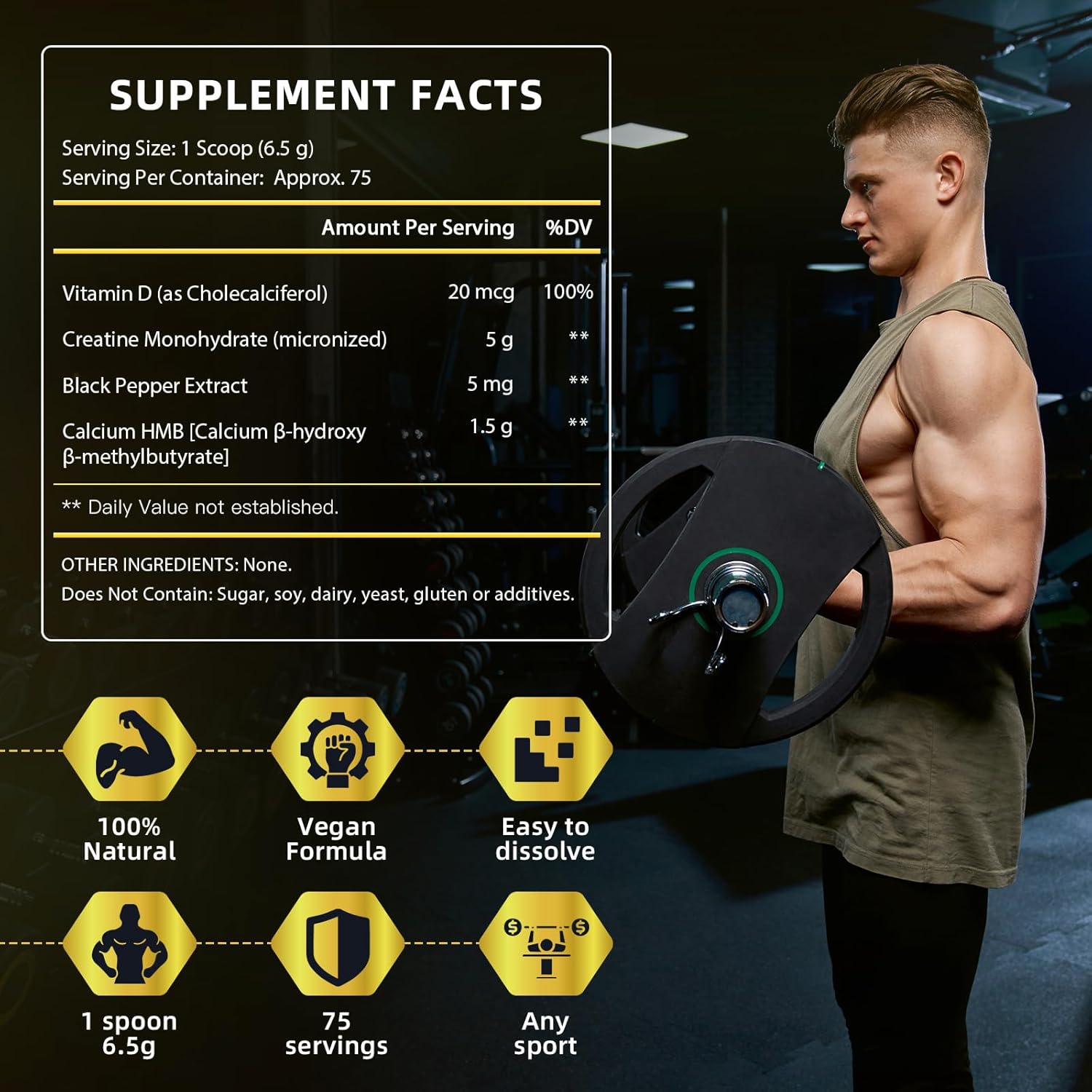 Unflavored NATURE TARGET Creatine Supplement for Women and Men - Pure and Powerful Performance Enhancer