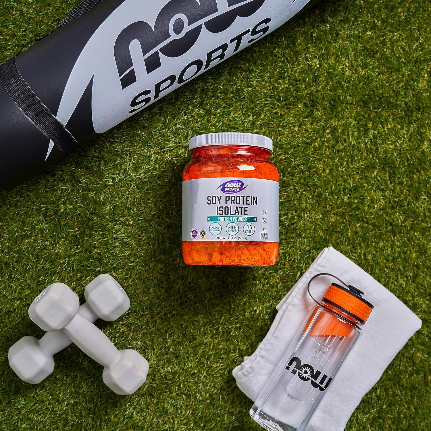 Unflavored Soy Protein Isolate Powder for Sports Nutrition - 20g Protein, 0 Carbs - 1.2lb by NOW Foods