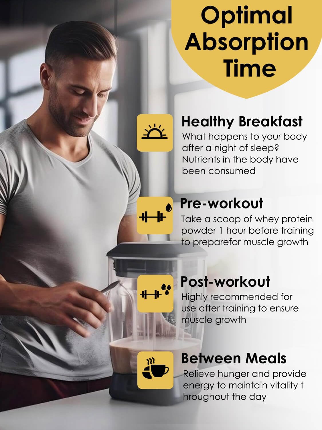 Unflavored Whey Isolate Protein Powder with 25g Protein, Low Carb & Sugar-Free for Men & Women - 500g
