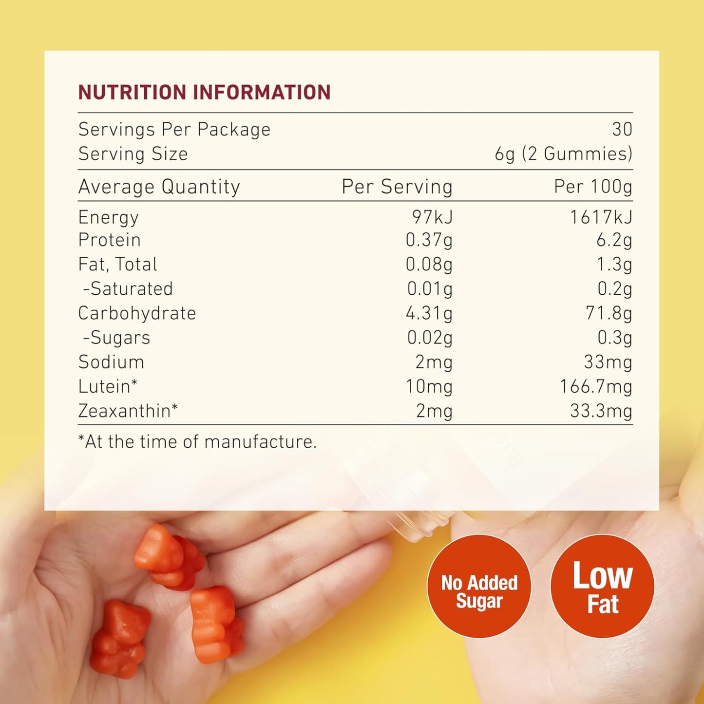 Unichi Eye Health Gummy with Lutein and Zeaxanthin, Blueberry Flavor - 60 Count