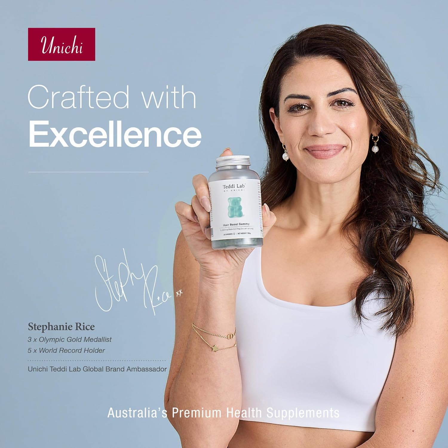 Unichi Hair Boost Gummy with 5200mcg Biotin, Zinc, and Pantothenic Acid for Stronger Hair - Sea Salt & Green Grape Flavor, 60 Count