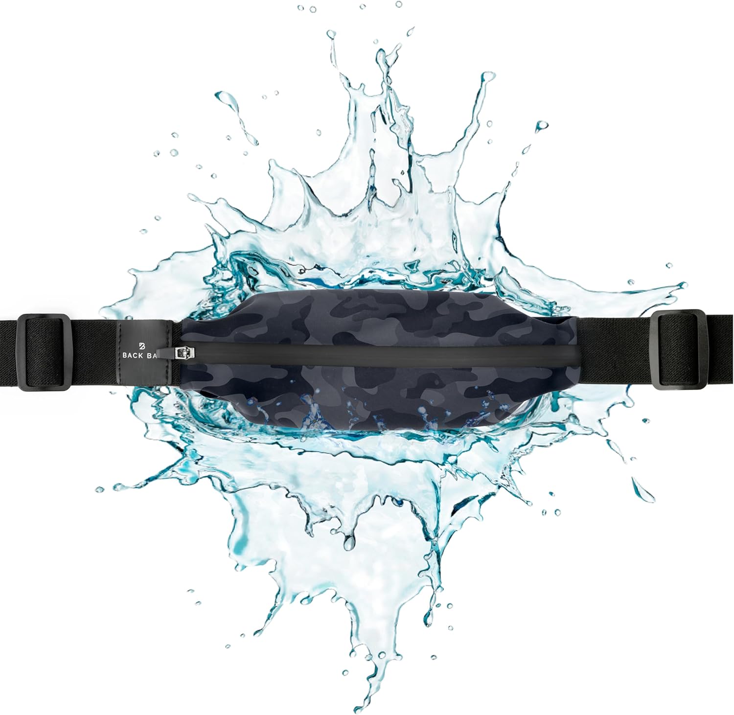 Unisex Back Bay Slim Running Belt with Phone Holder, Money Belt for Runners, Waist Bag Workout Gear, Fits All Phones, Running Gear Gift