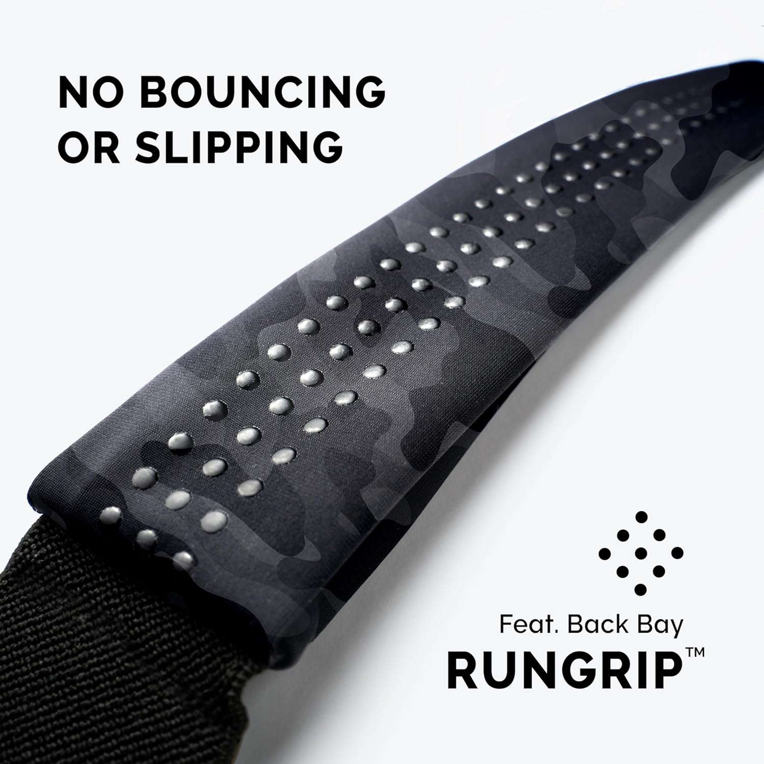 Unisex Back Bay Slim Running Belt with Phone Holder, Money Belt for Runners, Waist Bag Workout Gear, Fits All Phones, Running Gear Gift