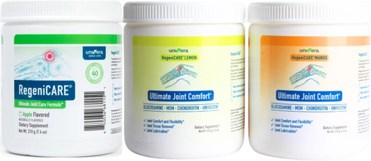 Univera RegeniCARE Canister Bundle: Green Apple, Mango & Lemon Joint Support Trio - Potent Joint Health Supplement