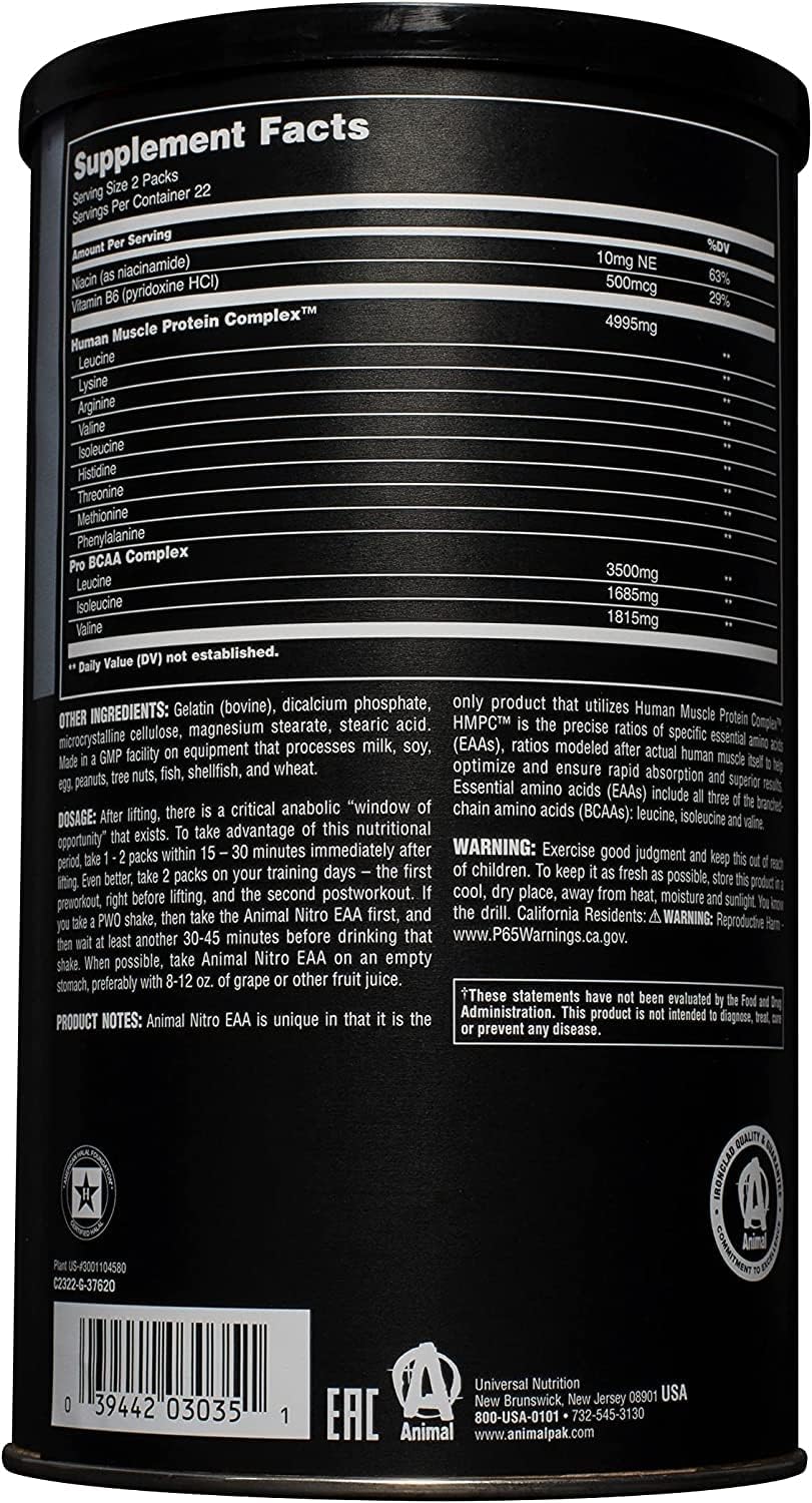 Universal Nutrition Animal Nitro: 44 Packets of Essential Amino Acids