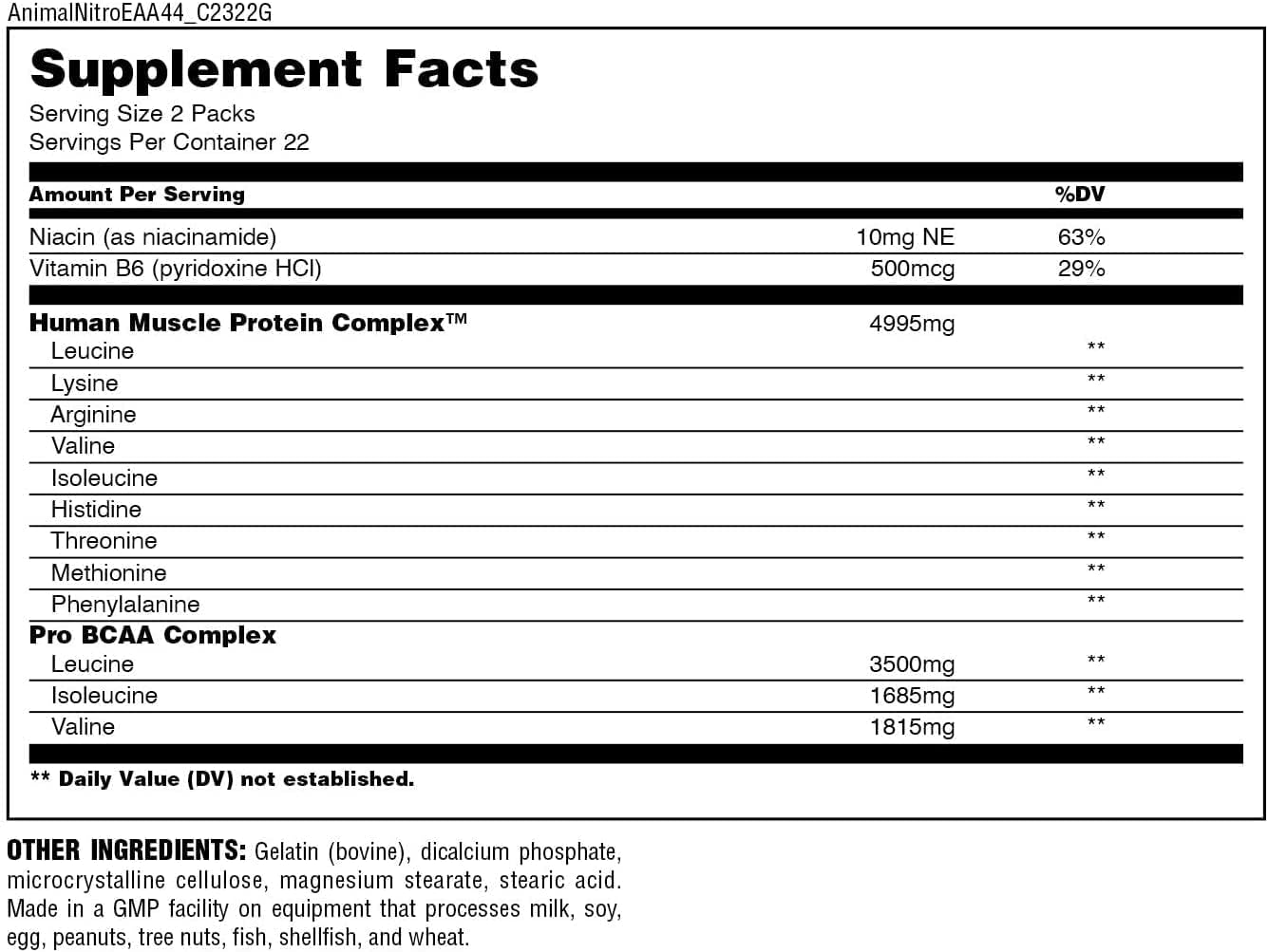 Universal Nutrition Animal Nitro: 44 Packets of Essential Amino Acids