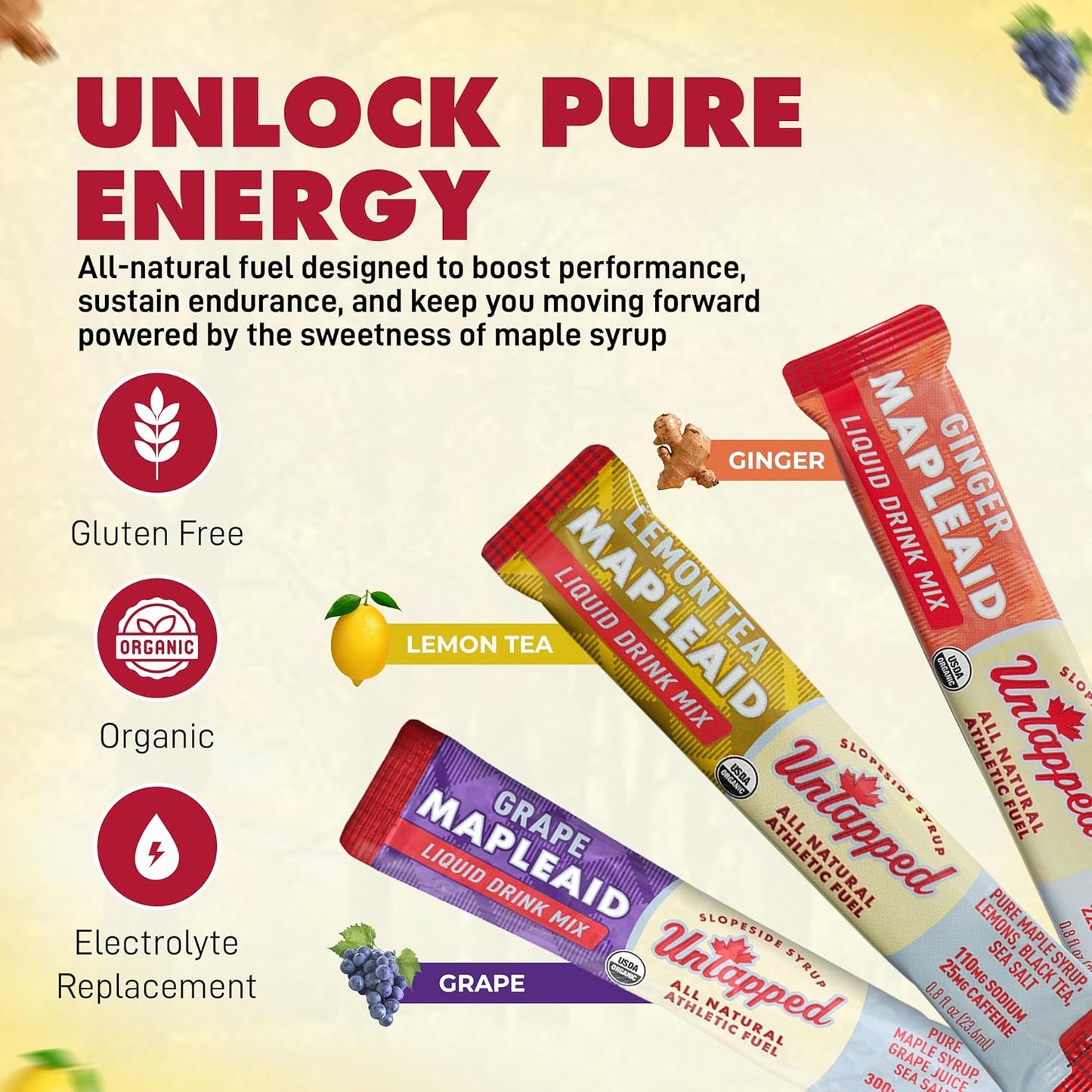 UnTapped Energy Gel Variety Pack - Fuel Your Workouts with Natural Ingredients