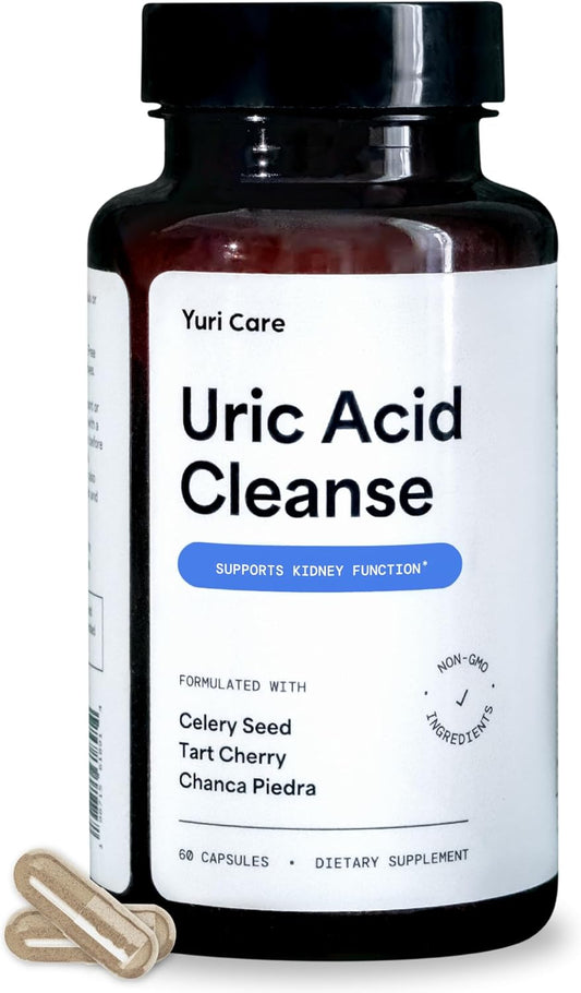 Uric Acid Cleanse Supplement with Natural Ingredients - Detox with Celery Seed Extract, Chanca Piedra, and Tart Cherry Capsules - Kidney Cleanse for Uric Acid Flush
