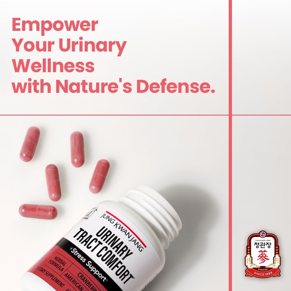 Urinary Tract Health Supplement with Pacran Cranberry and American Ginseng - 60 Capsules for Men and Women
