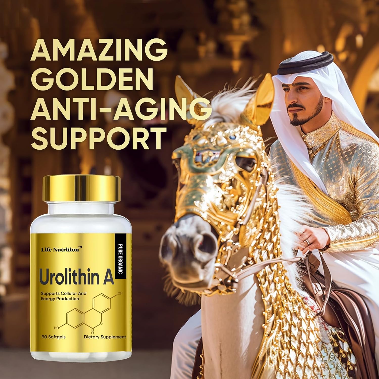 Urolithin A+ Softgels 1000MG, 90 Count, Made in USA for Advanced Cellular Health & Vitality