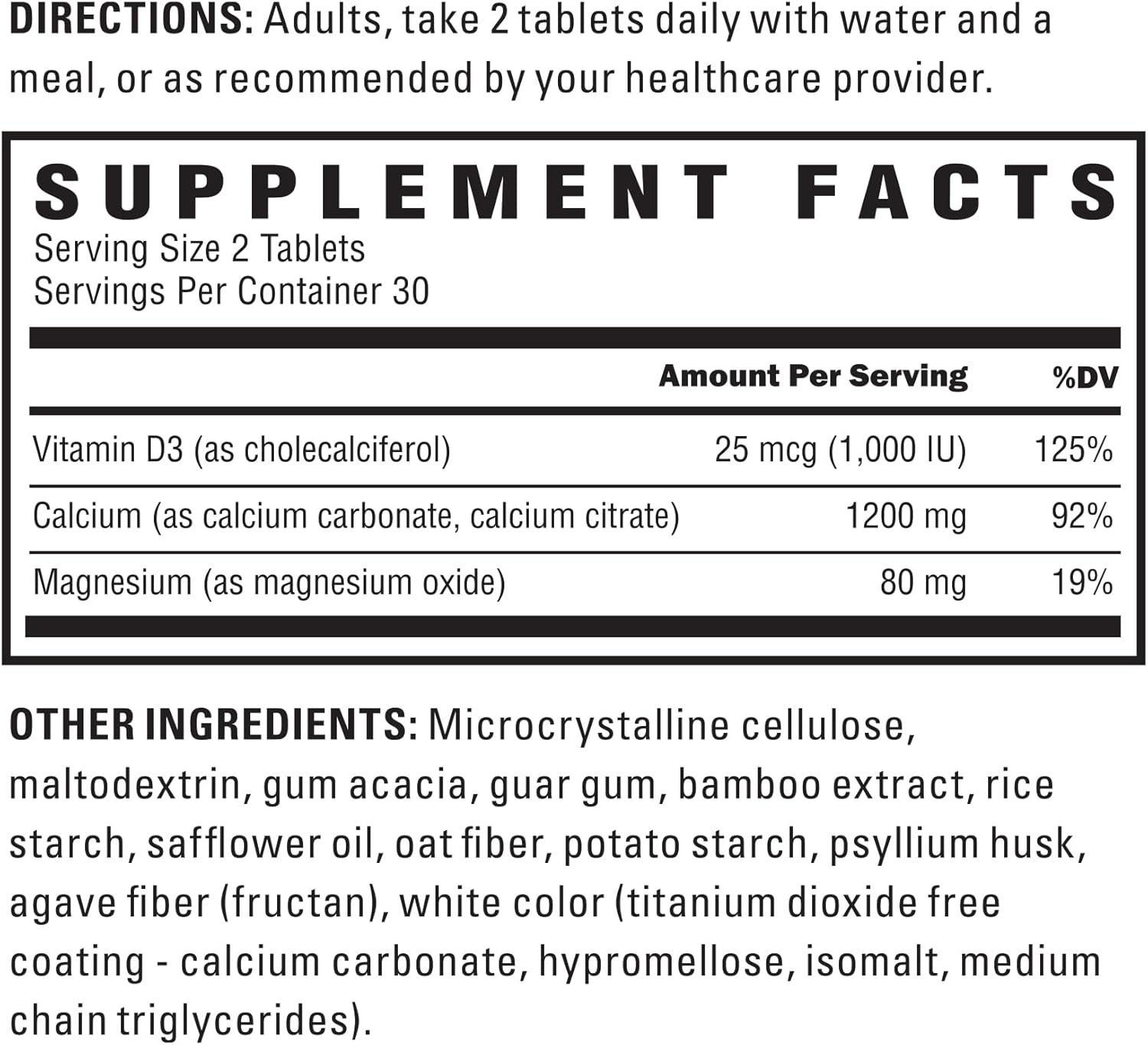 U.S. Doctors' Clinical Calcium Citrate & Carbonate Supplement with Vitamin D3 and Magnesium - Bone Strength and Muscle Support - Vegan, Non-GMO - 60 Tablets - BoostGo Australia