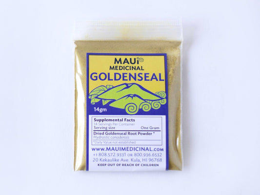 USA Grown Goldenseal Root Powder - Maui Medicinal Herbs - 14 gm (1/2 Ounce)