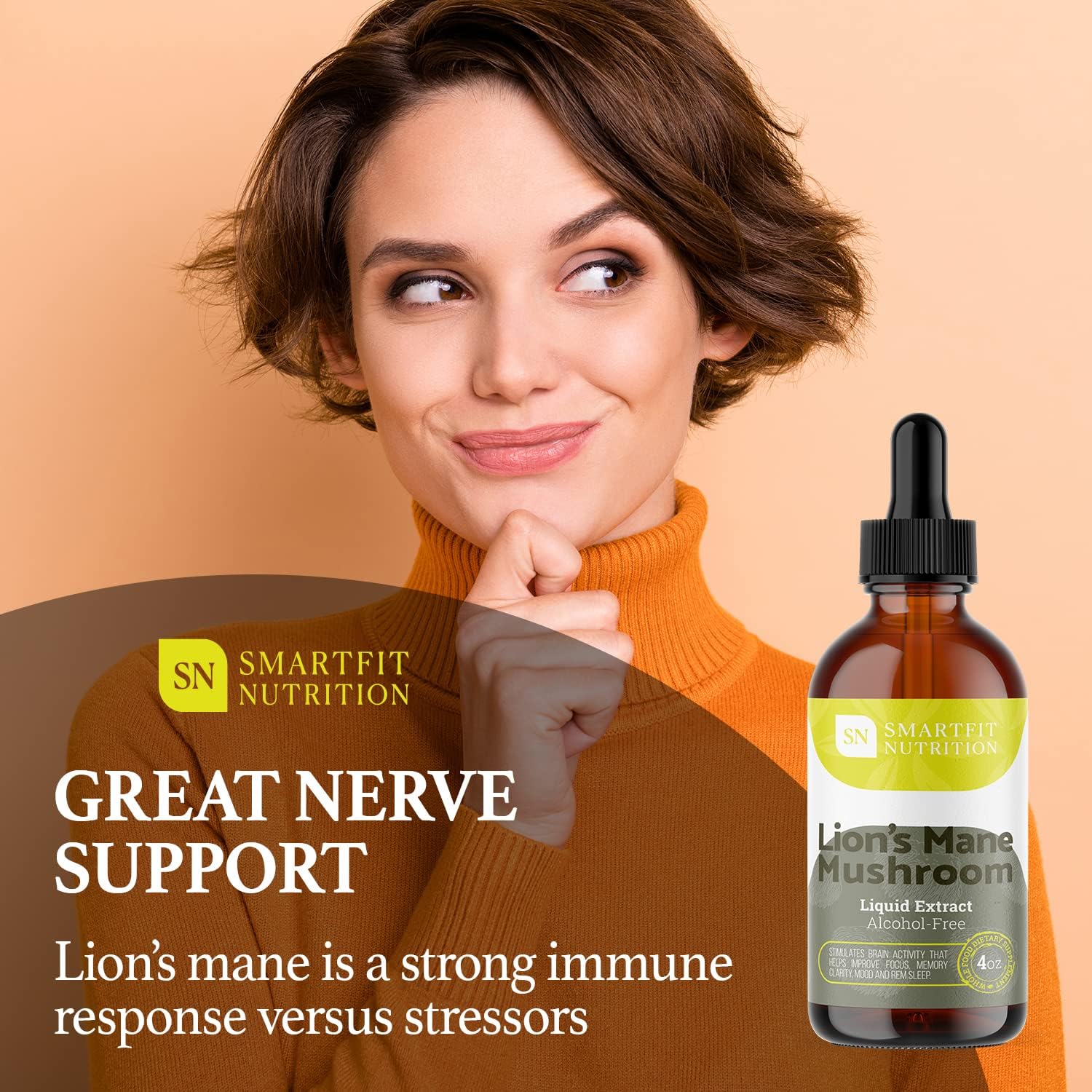 USA-Made Lions Mane Extract & Quinine Capsules Bundle for Brain Boost & Cramp Defense by SN SMARTFIT NUTRITION