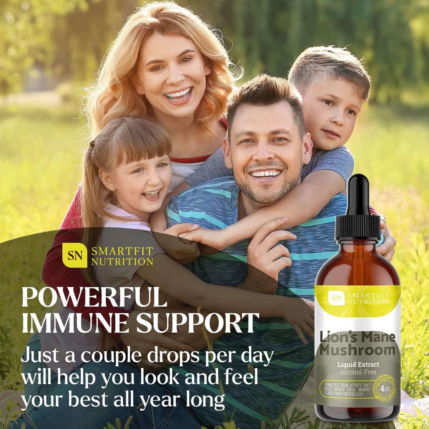 USA-Made Lions Mane Extract & Quinine Capsules Bundle for Brain Boost & Cramp Defense by SN SMARTFIT NUTRITION