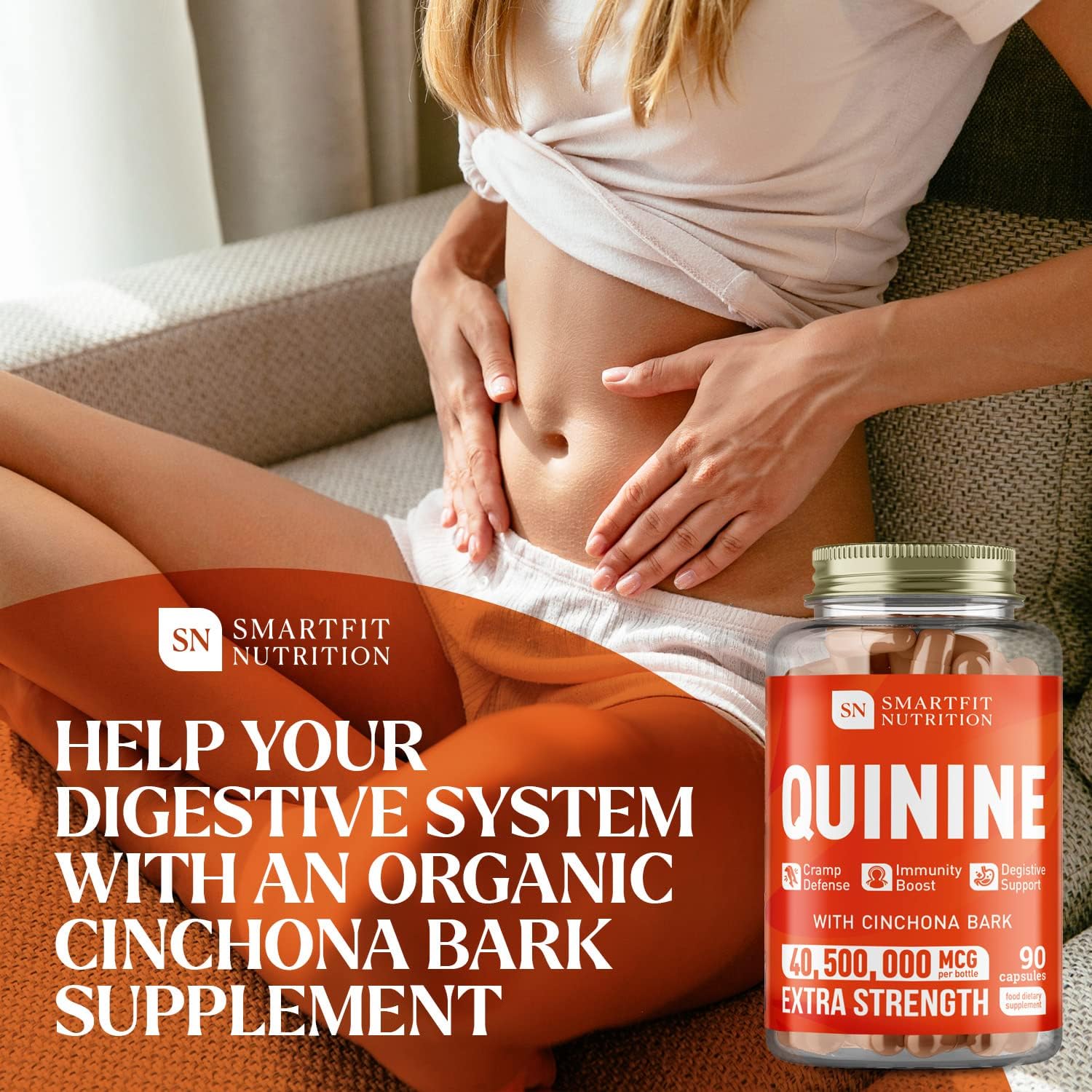 USA-Made Lions Mane Extract & Quinine Capsules Bundle for Brain Boost & Cramp Defense by SN SMARTFIT NUTRITION