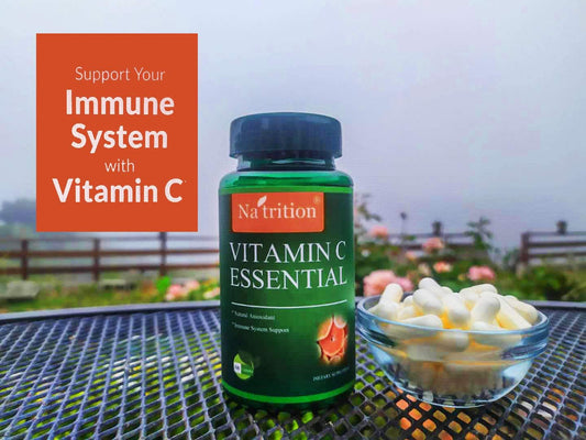 USA-Made Na'trition 1000mg Vitamin C Vagan Capsules for Immune Support & Antioxidants - Citrus Flavor, 50-90 Days Supply