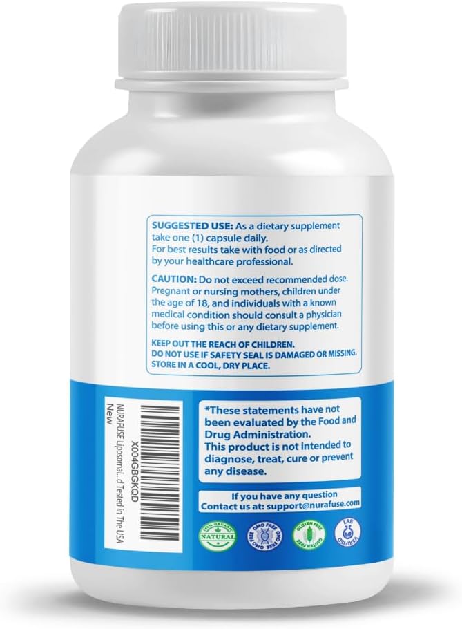 USA-Made NURAFUSE Liposomal Benfotiamine with Vitamins B6 & B12, Alpha Lipoic Acid, Curcumin - Boost Metabolism & Energy Levels - Tested in USA