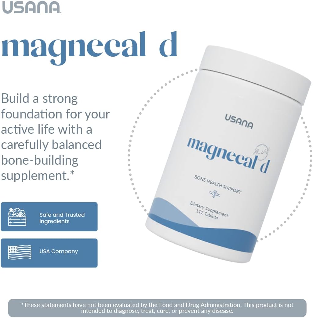 USANA MagneCal D Tablets - Enhance Bone Health & Strength with Balanced Magnesium, Calcium, and Vitamin D - 112 Tablets