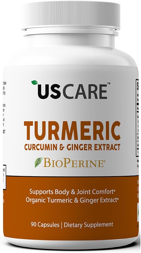 USCare Nutrition Turmeric Curcumin Capsules with Ginger, 95% Curcuminoids, and BioPerine - 120 Vegetarian Capsules