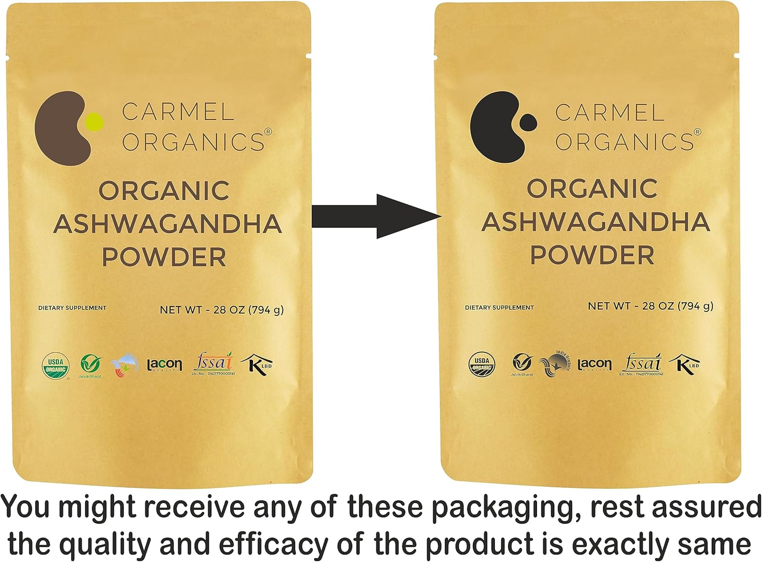 USDA Certified Organic Ashwagandha Root Powder 28 Oz - Lab Tested, Non GMO, Gluten Free - Withania Somnifera from India