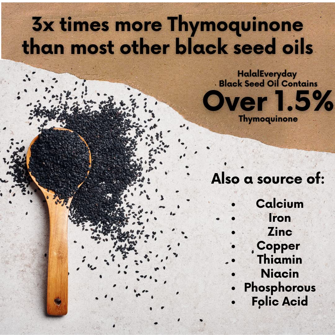 USDA Certified Organic Black Seed Oil with 1.5% Thymoquinone - Cold Pressed Turkish Black Cumin Nigella Sativa Oil - 1oz Glass Dropper Bottle