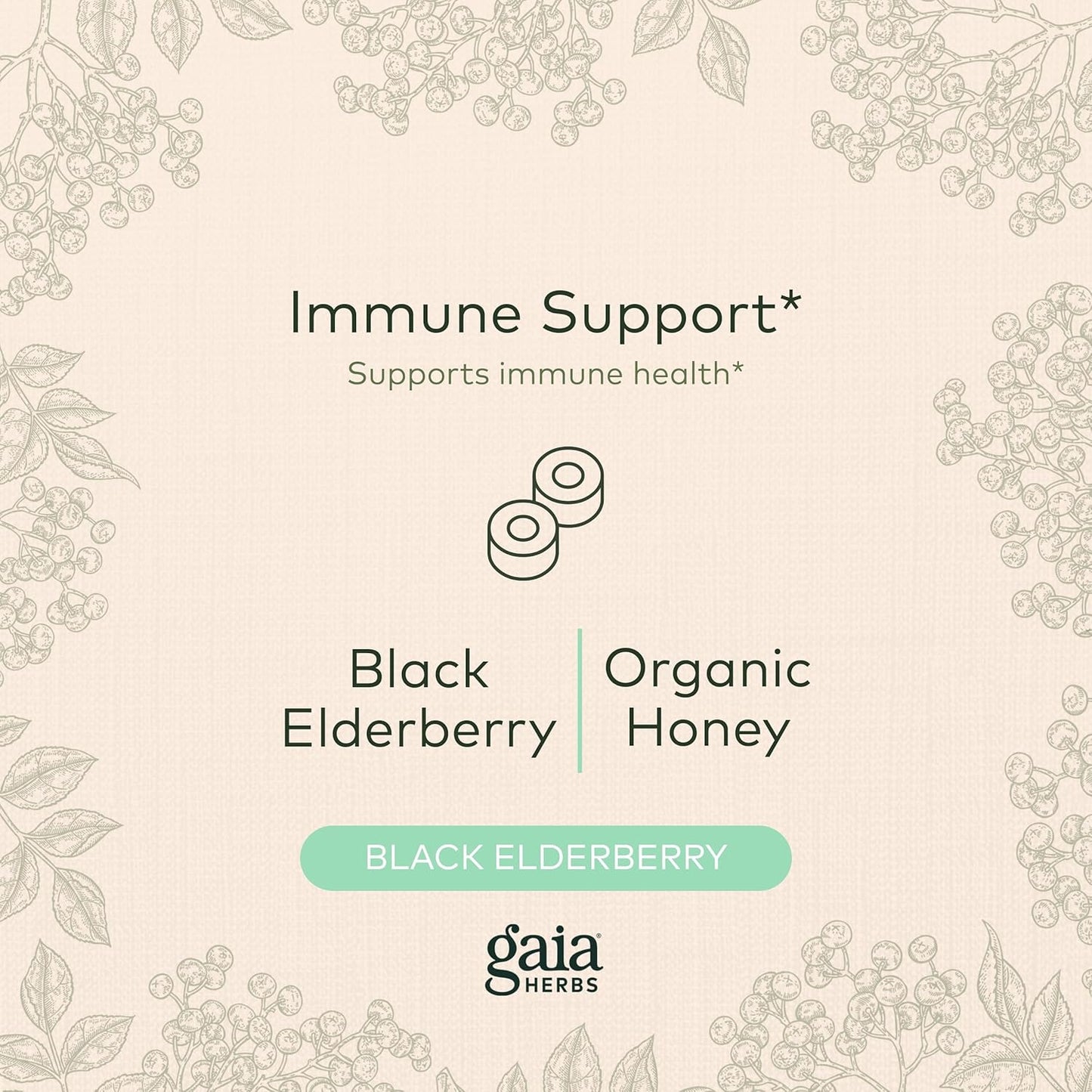 USDA Certified Organic Immune Support Lozenges with Vitamin C, Zinc, Eucalyptus Flavor - 3 Pack, 72 Count - Gaia Herbs