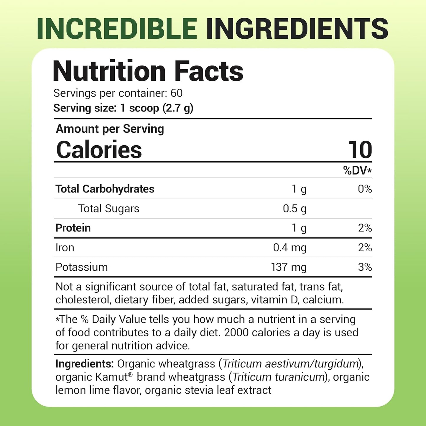 USDA Certified Organic Lemon Flavored Wheatgrass Juice Powder - 60 Servings - Rich in Chlorophyll, Trace Minerals, and Enzymes - 3 Pack of Ultra-Concentrated Dr. Berg Nutritionals Powder