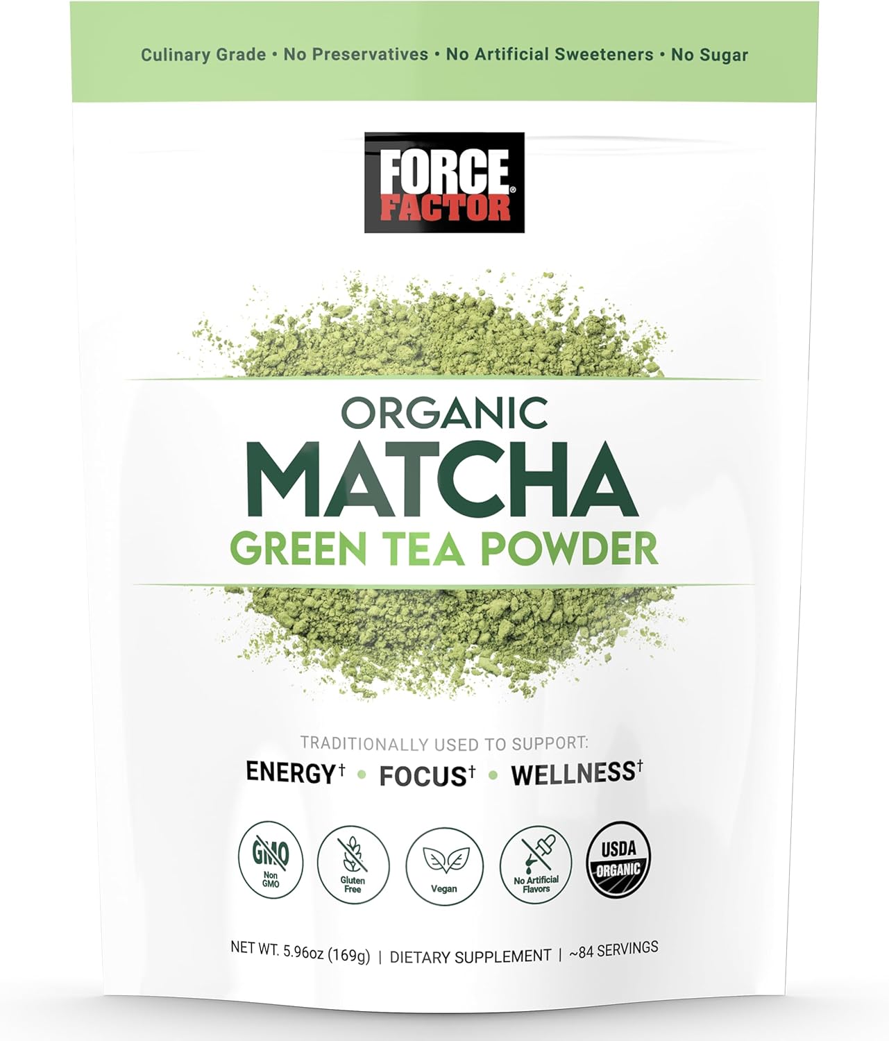 USDA-Certified Organic Matcha Green Tea Powder for Energy, Focus, and Daily Wellness - 169g, Culinary Grade, Rich Flavor