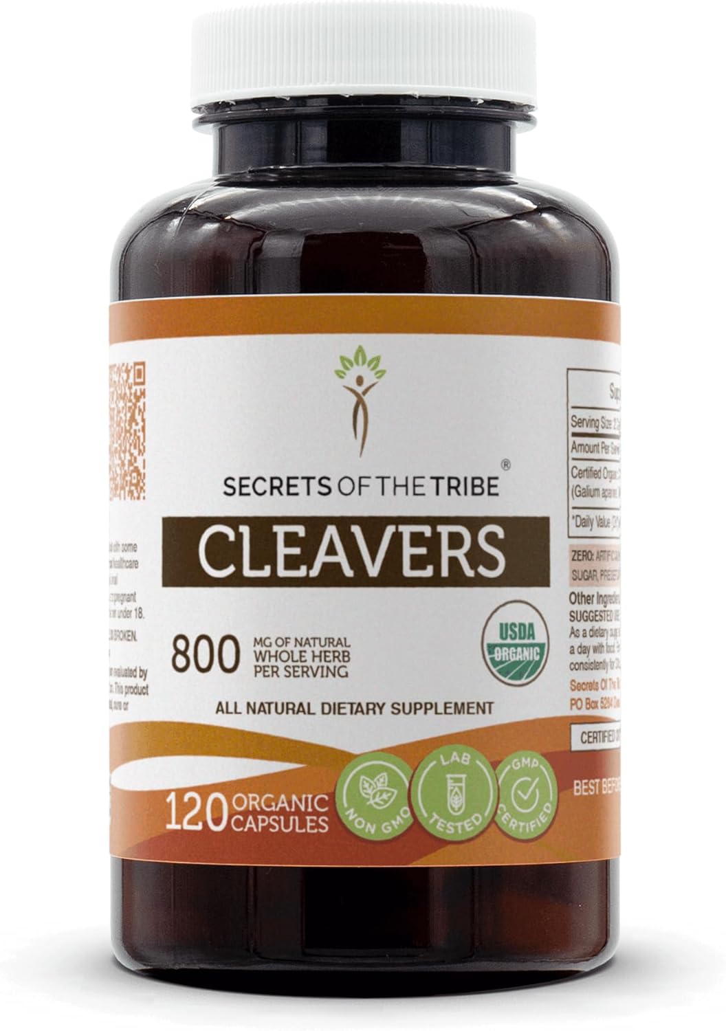 USDA Organic Cleavers Capsules | Vegetarian Capsules with Certified Organic Cleavers Herb (120 Count)