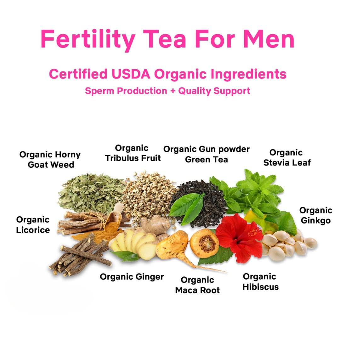 USDA Organic Fertility Tea for Men and Women - 40 Delicious Biodegradable Sachets - Tea Secrets