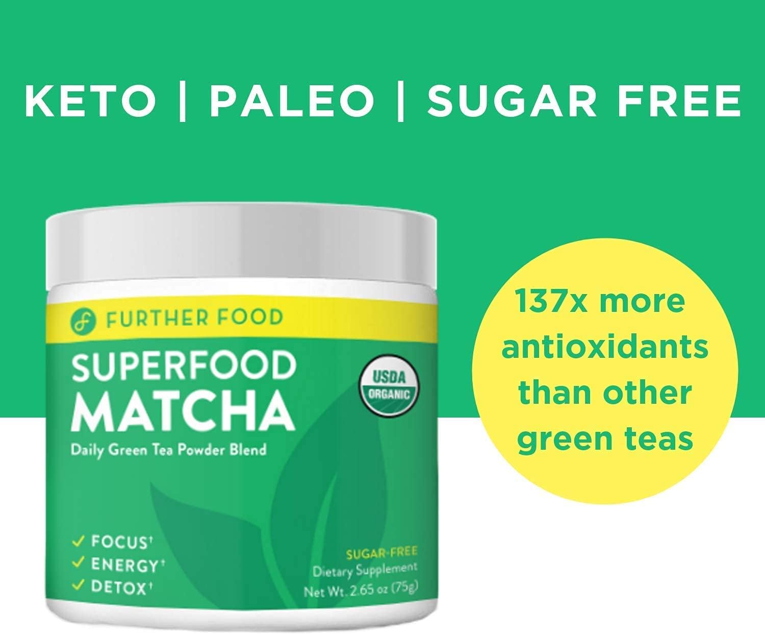 USDA Organic Japanese Matcha Green Tea Powder - Natural Energy Boost with Antioxidants for Immune Support - 30 Servings