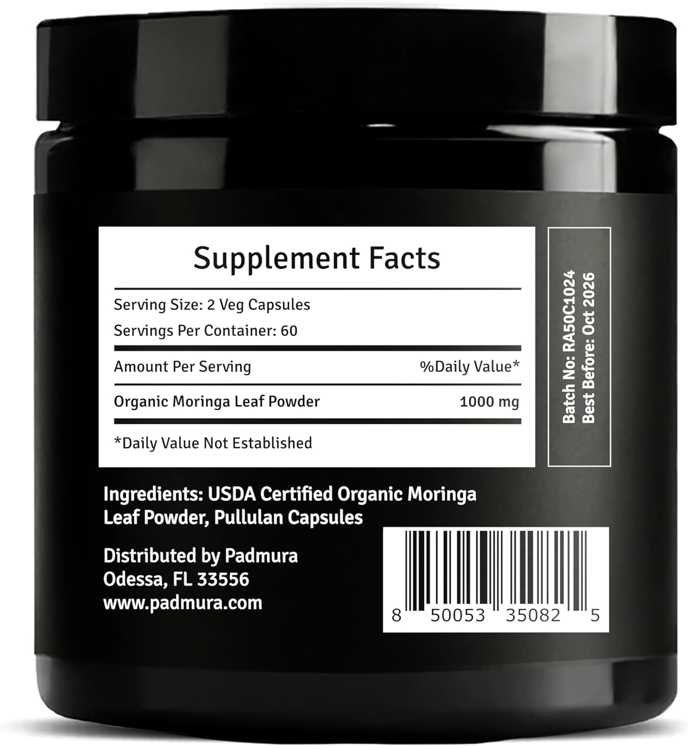 USDA Organic Moringa Leaf Powder Capsules 1000mg - Immune, Lactation & Skin Health Support | Non GMO, Gluten Free, Vegan - 120 Caps - BoostGo Australia
