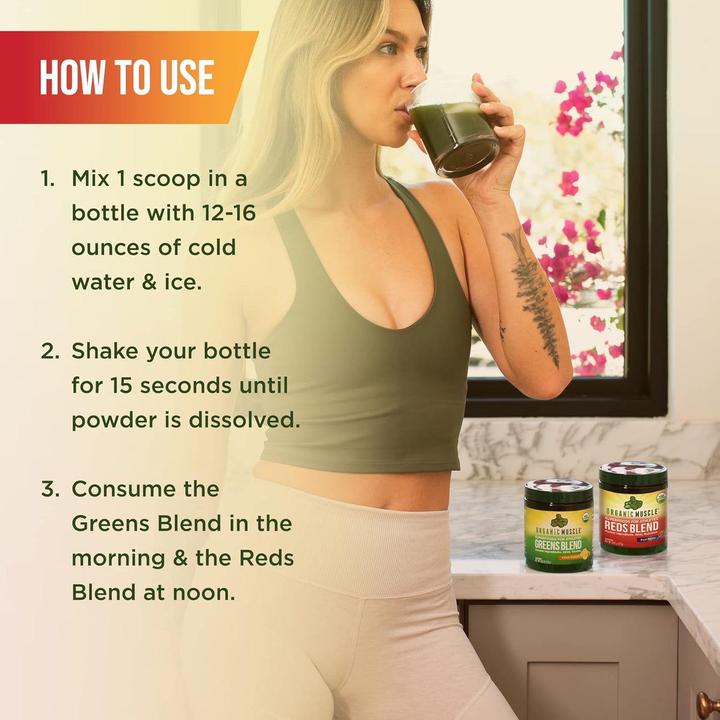 USDA Organic Muscle Vegan Greens and Reds Superfood Powder Bundle - Plant Based Red Juice & Green Juice for Energy, Focus, Digestion & Immune System Support - Non GMO (30 Servings)