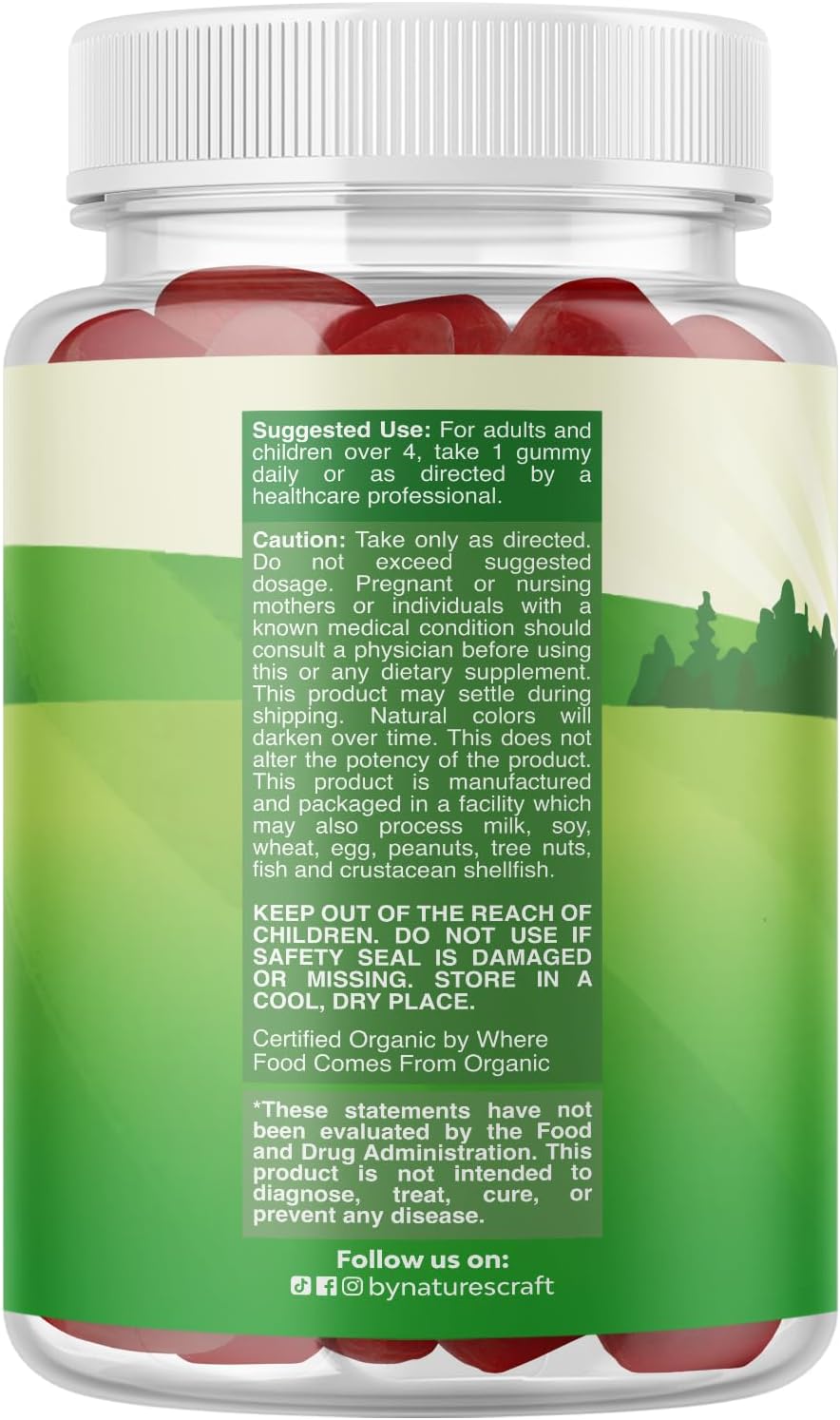 USDA Organic Probiotic Gummies for Kids - Vegan Non-GMO Immunity & Digestive Health - Strawberry Flavor (4 Month Supply)