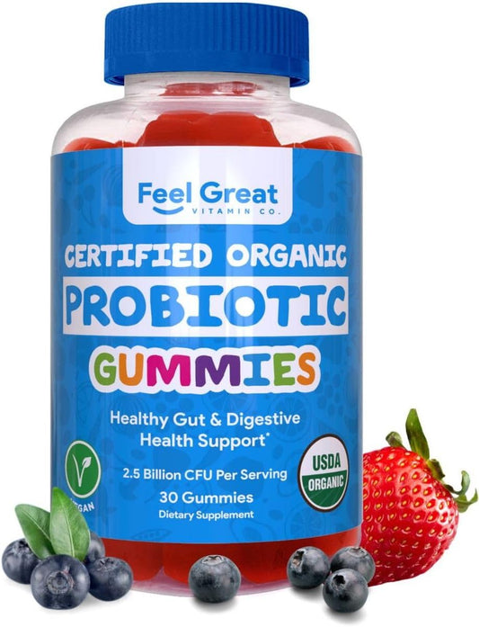 USDA Probiotic Gummies for Adults and Kids - Immune and Digestive Support with Clinically Studied DE111 - Bacillus subtilis - 30 Day Supply