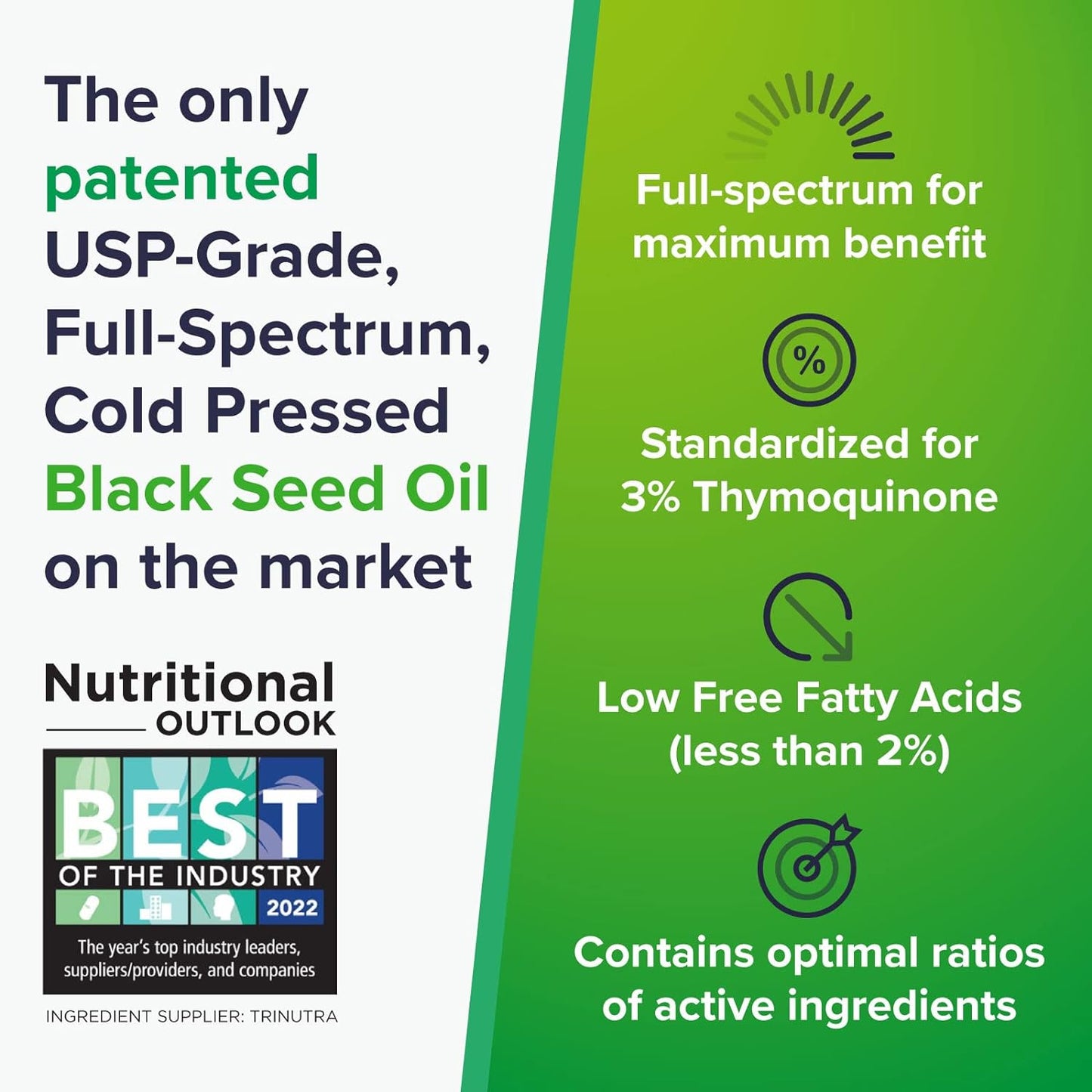USP-Grade Cold Pressed Black Seed Oil with 3% Thymoquinone for Immunity, Skin & Joint Health - 2 Pack