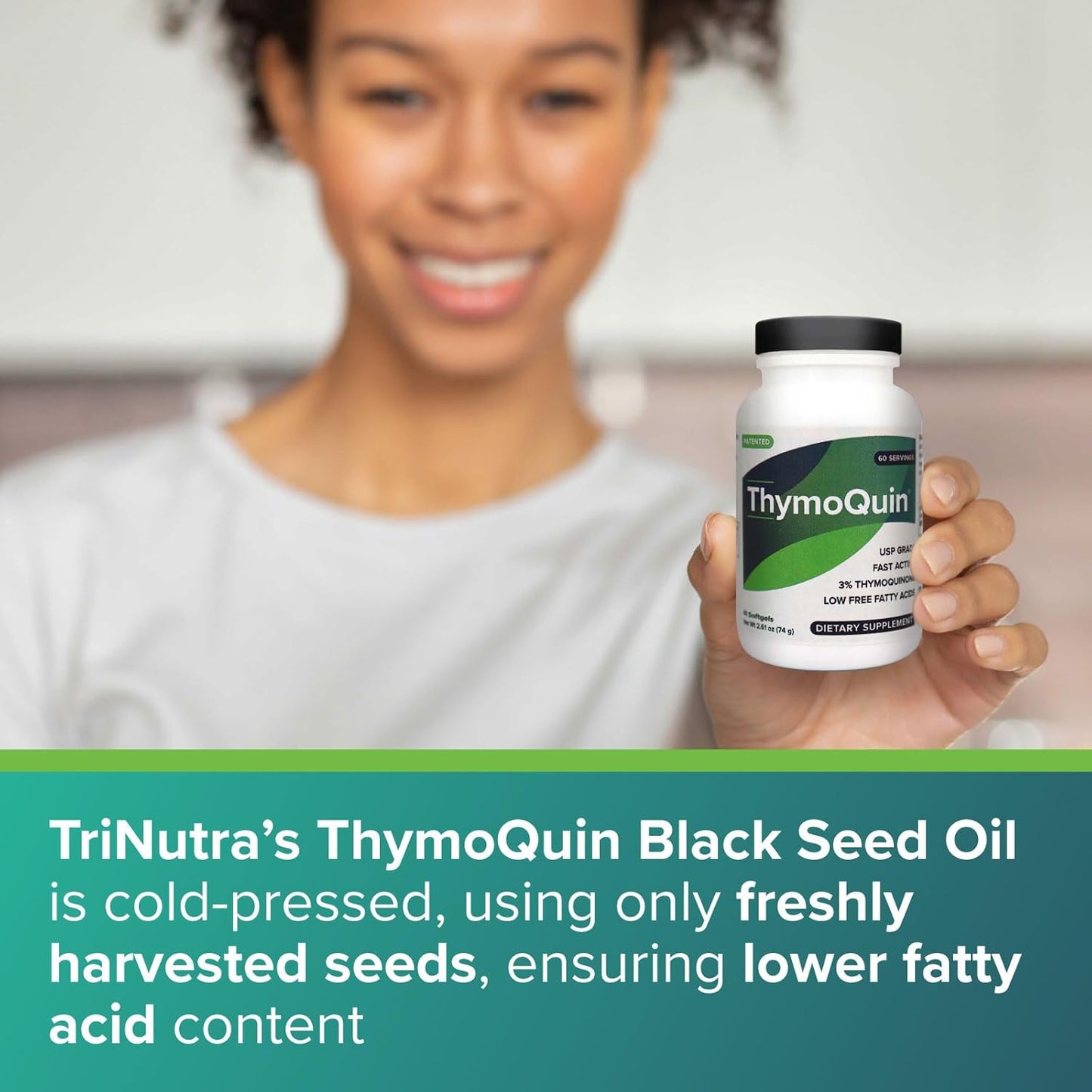 USP-Grade Cold Pressed Black Seed Oil with 3% Thymoquinone for Immunity, Skin & Joint Health - 2 Pack