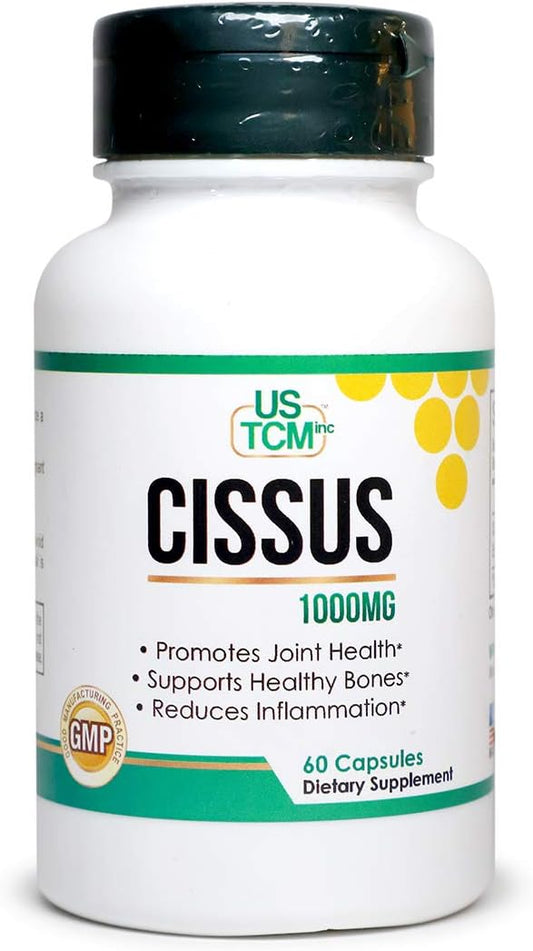 USTCM Cissus Quadrangularis Capsules - 1000mg with 5% Ketosterones - 60 Veg Capsules