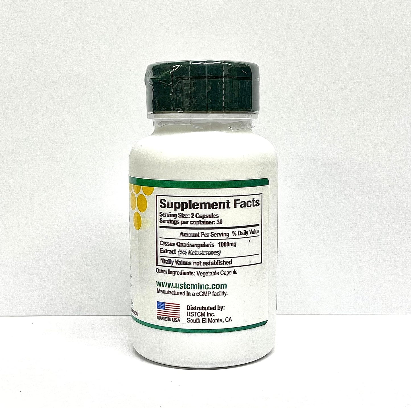 USTCM Cissus Quadrangularis Capsules - 1000mg with 5% Ketosterones - 60 Veg Capsules