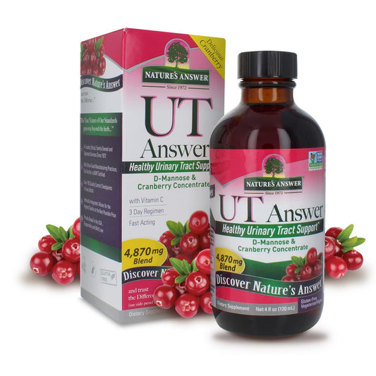 UT Answer Cranberry Flavor Dietary Supplement | Supports Urinary Tract System | Alcohol-Free, Gluten-Free, Vegan | 4oz