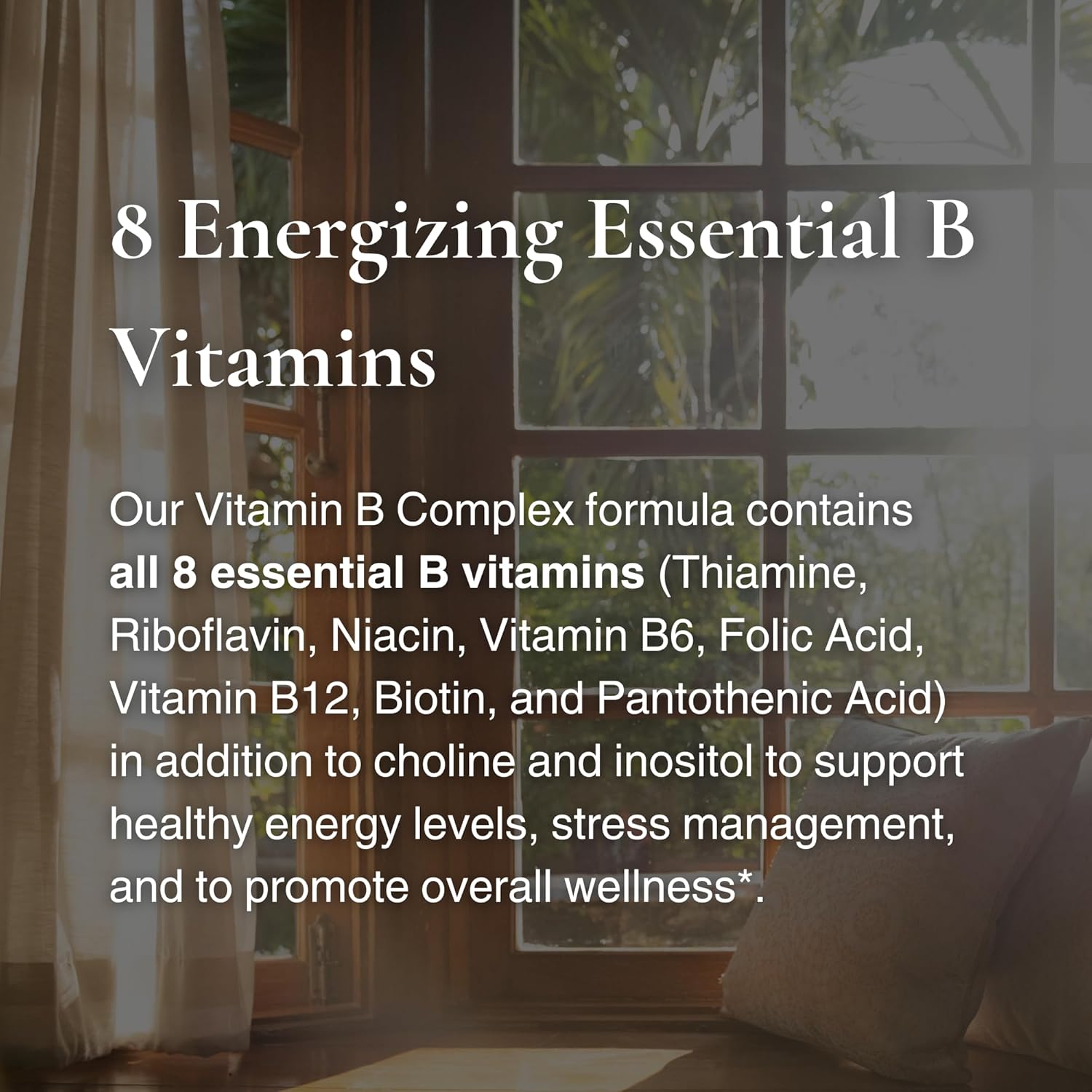 Utzy Naturals Vitamin B Complex Supplement with Choline, Inositol, and 60 Capsules - Complete 8 Essential B Vitamins Formula