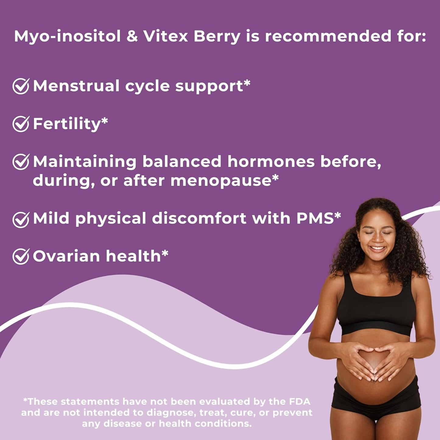 V Bliss Myo-inositol & Vitex Berry | Hormone Balance, Ovarian & Fertility Support with CoQ10 & Chromium | Promotes Healthy Ovulation & Women's Health