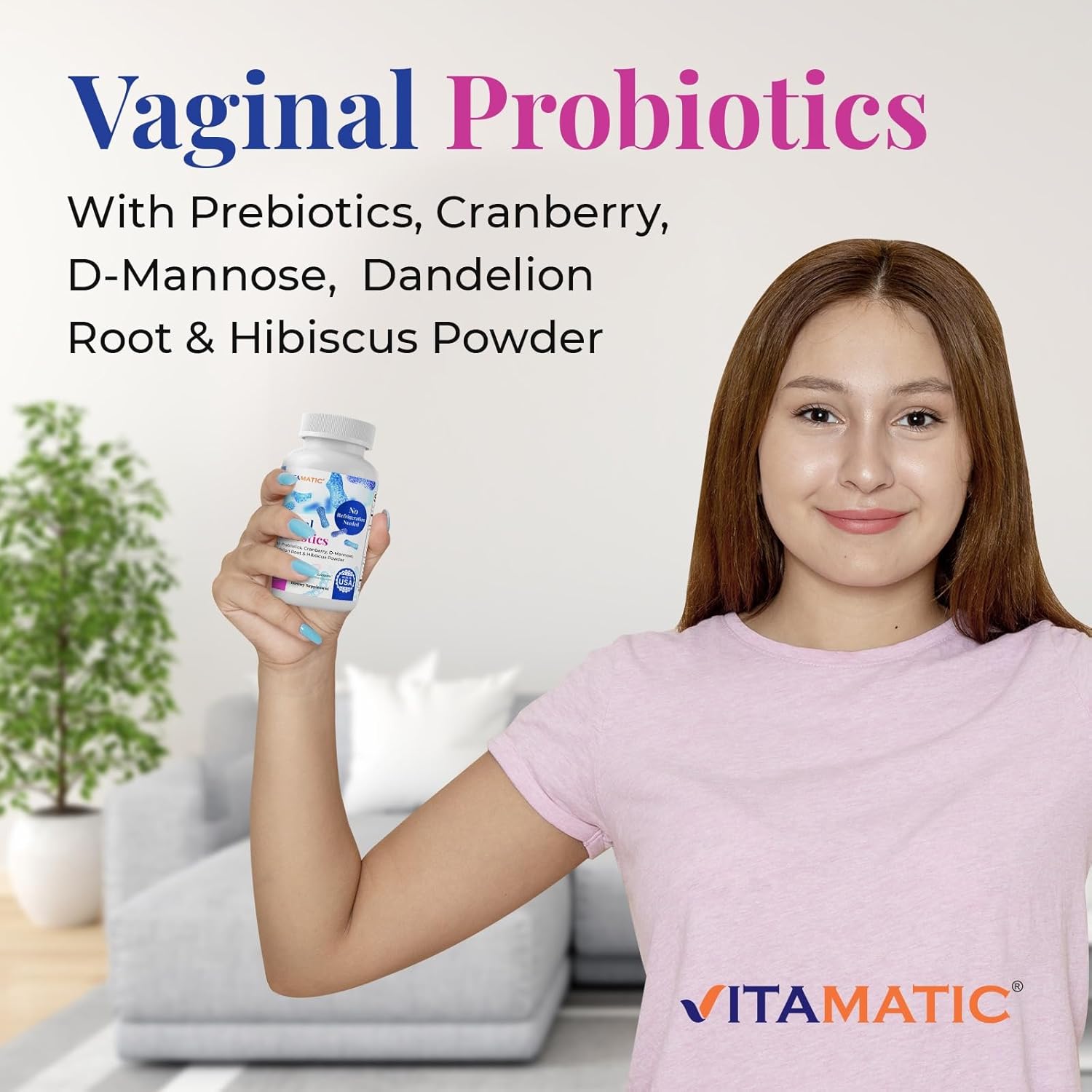 Vaginal Probiotics for Women - 20 Billion CFU with Prebiotics & Cranberry - 60 DR Capsules for pH Balance & Odor Control