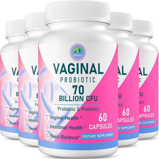 Vaginal Probiotics for Women - 70 Billion CFU, 13 Strains with Prebiotic & D-Mannose - Supports Vaginal Health, pH Balance, Immune & Digestive System - 300 Capsules